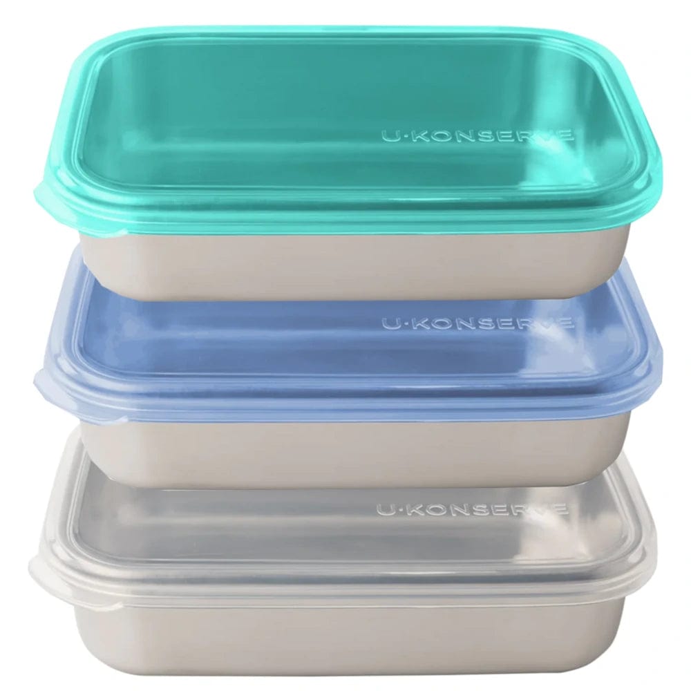 3pc Kitchen Pantry Airtight Food Storage Container 0.9L Clear Box Set with  Lids