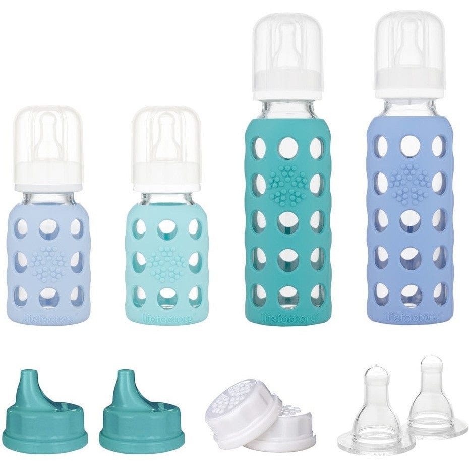 Glass baby bottle store set