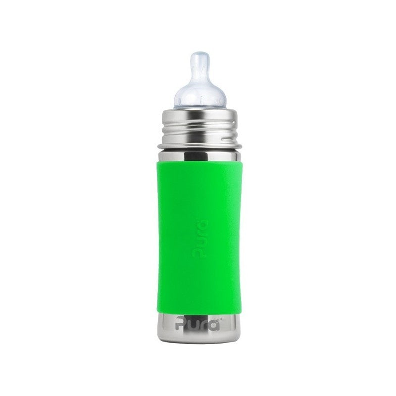 Pura Kiki Stainless Steel Infant Bottle 325ml - Green