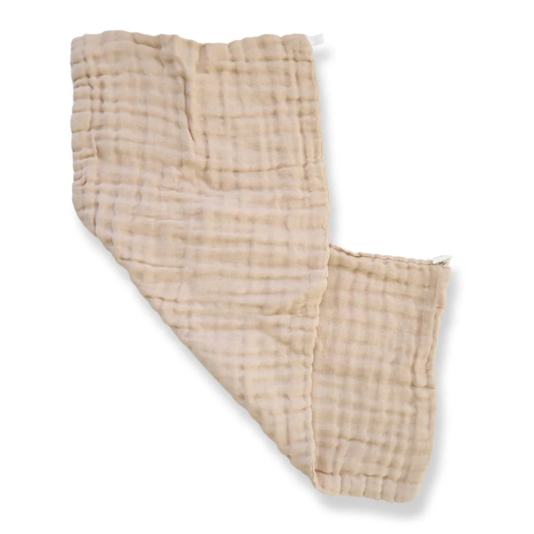 Fibre For Good Cotton Muslin Burp Cloth - Brown 2pk