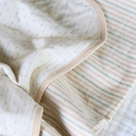 Fibre For Good Cotton Wrap Blanket - Stripes & Dots