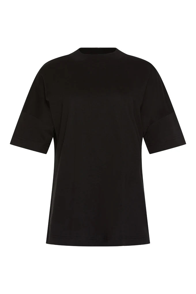 Organic Cotton Drop Shoulder Tee - Black