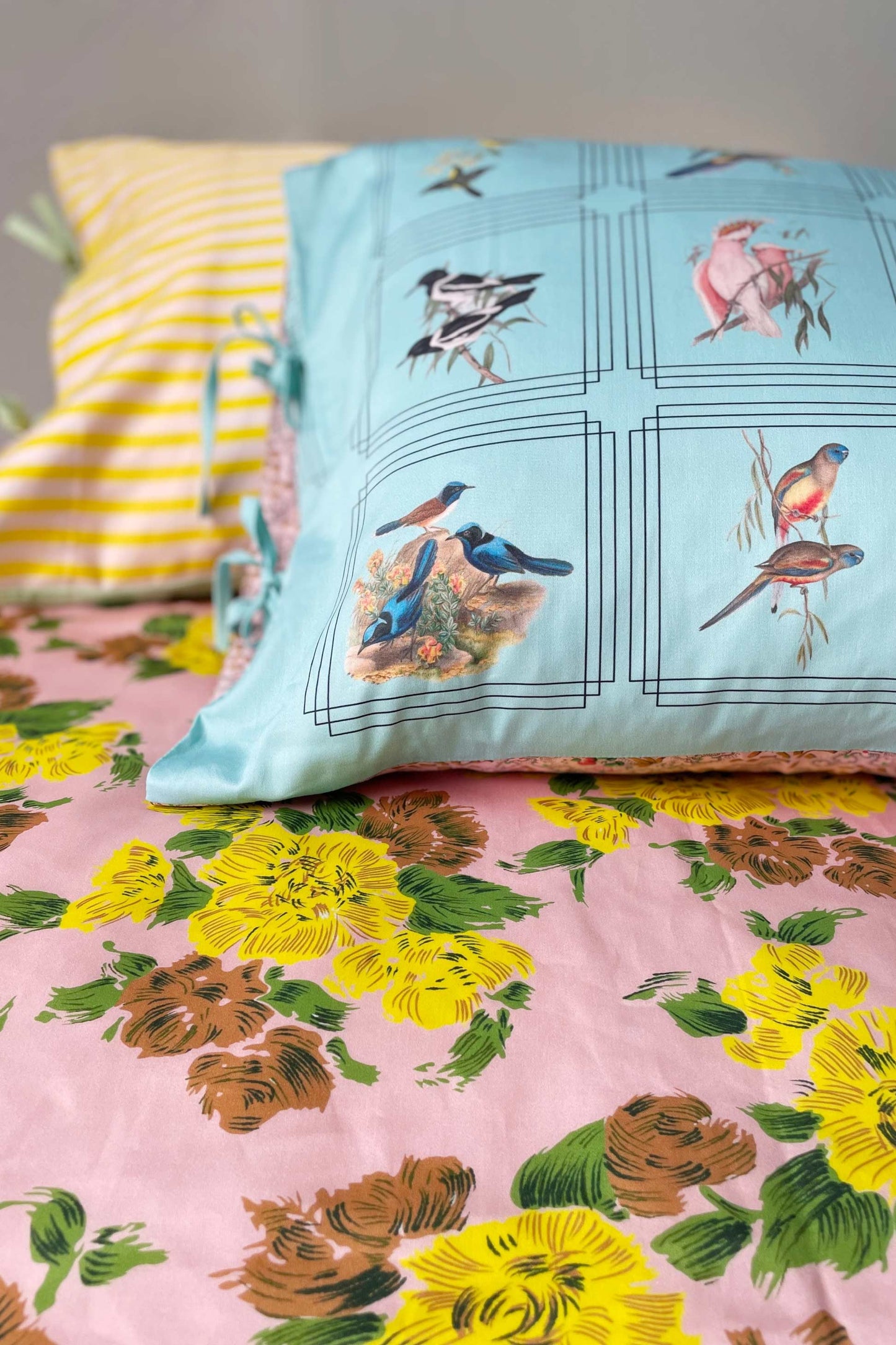 Lazybones Organic Cotton Pillowcase Set - Australian Birds