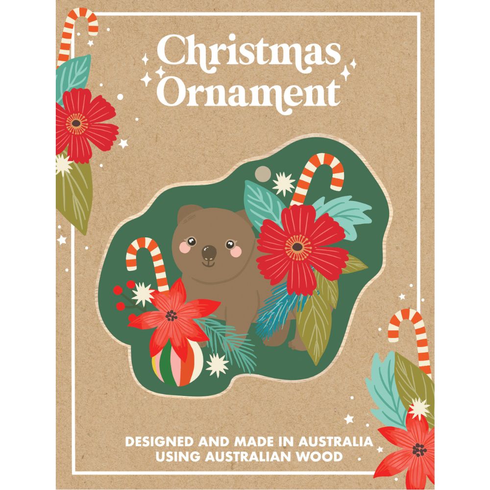 Aero Images Single Decoration - Christmas Wombat