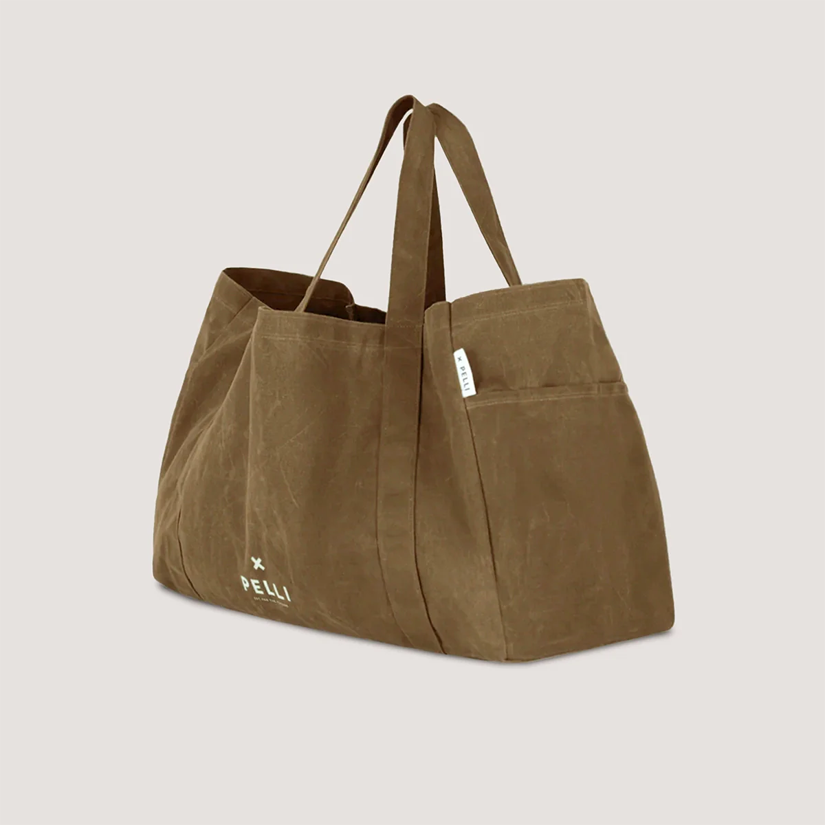 Pelli Beachy Keen Waxed Canvas Beach Bag - Chai Tea