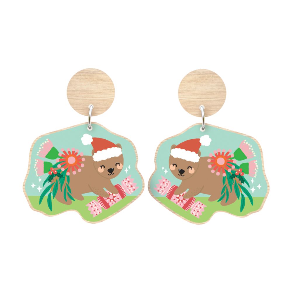 Aero Christmas Earrings - Wombat