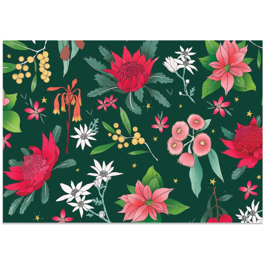 Earth Greetings Christmas Folded Wrapping Paper - Festive Floral