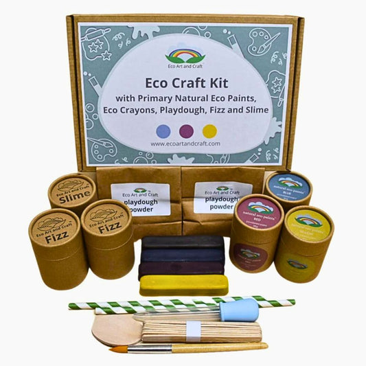 Eco Art And Craft Kit - Natural Eco Paints, Slime, Fizz, Playdough, Crayons and Tools