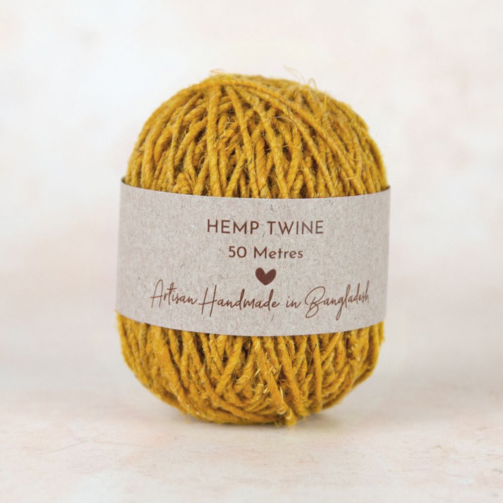 Fair Trade Handspun Hemp Twine 50m - Sunshine Yellow