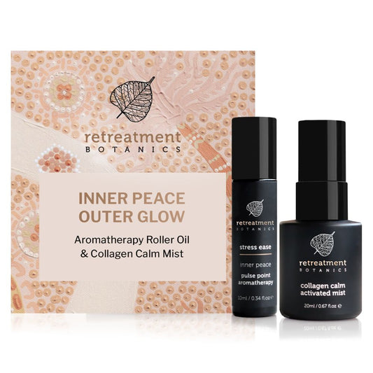 Retreatment Botanics - Inner Peace Outer Glow Gift Set ( Calm Mist 20ml & Aromatherapy Roller Oil)