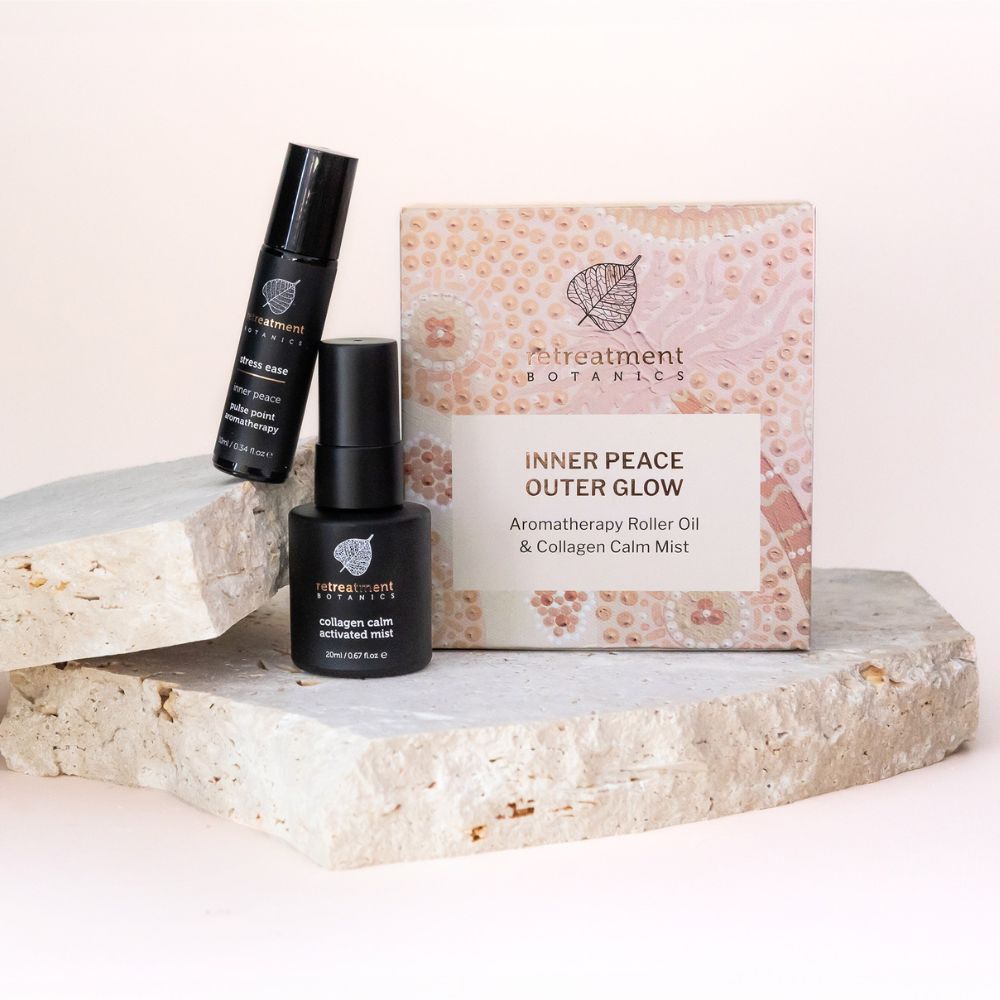 Retreatment Botanics - Christmas Inner Peace Outer Glow Gift Set ( Calm Mist 20ml & Aromatherapy Roller Oil)