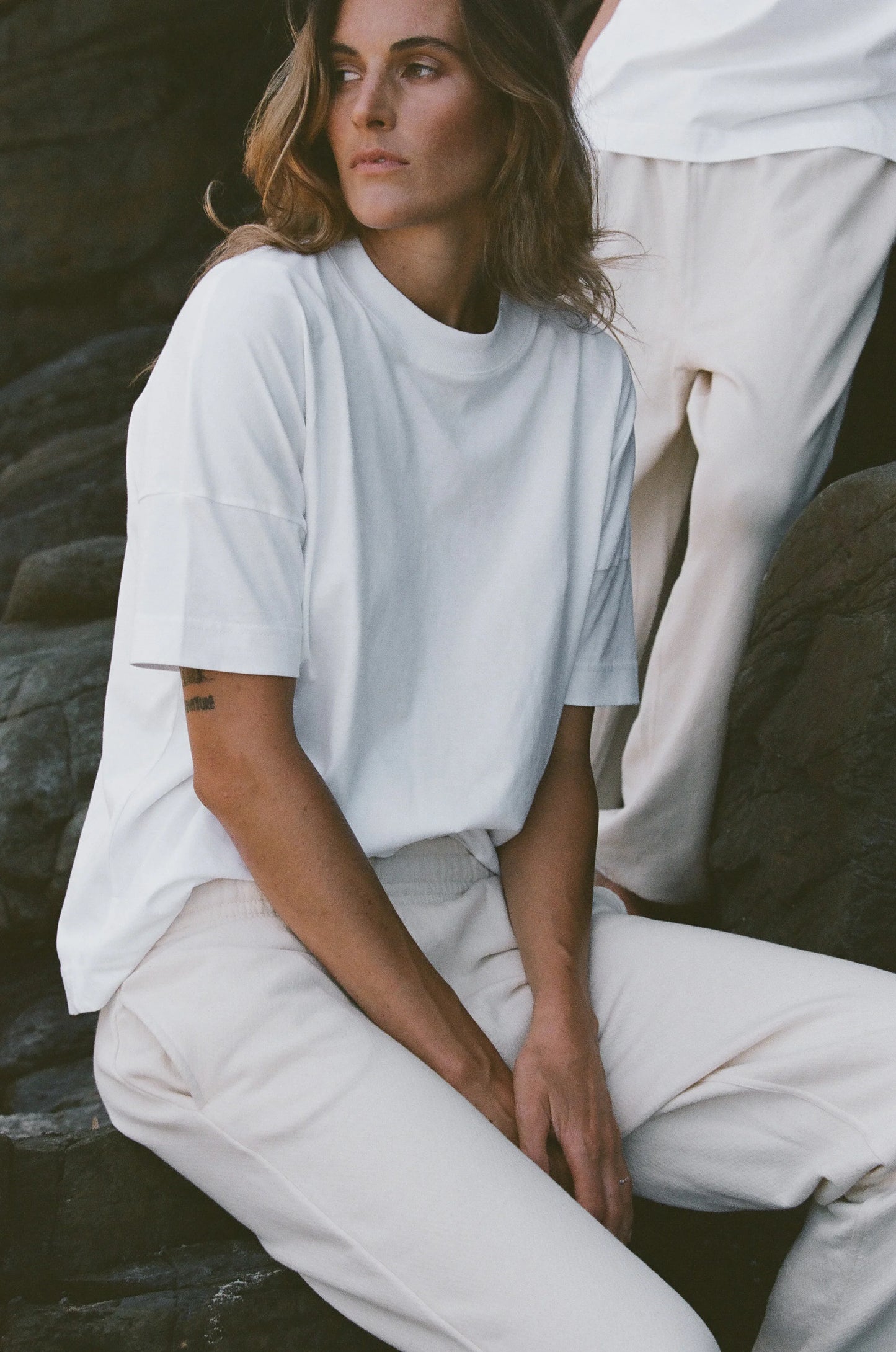 Organic Cotton Drop Shoulder Tee - White