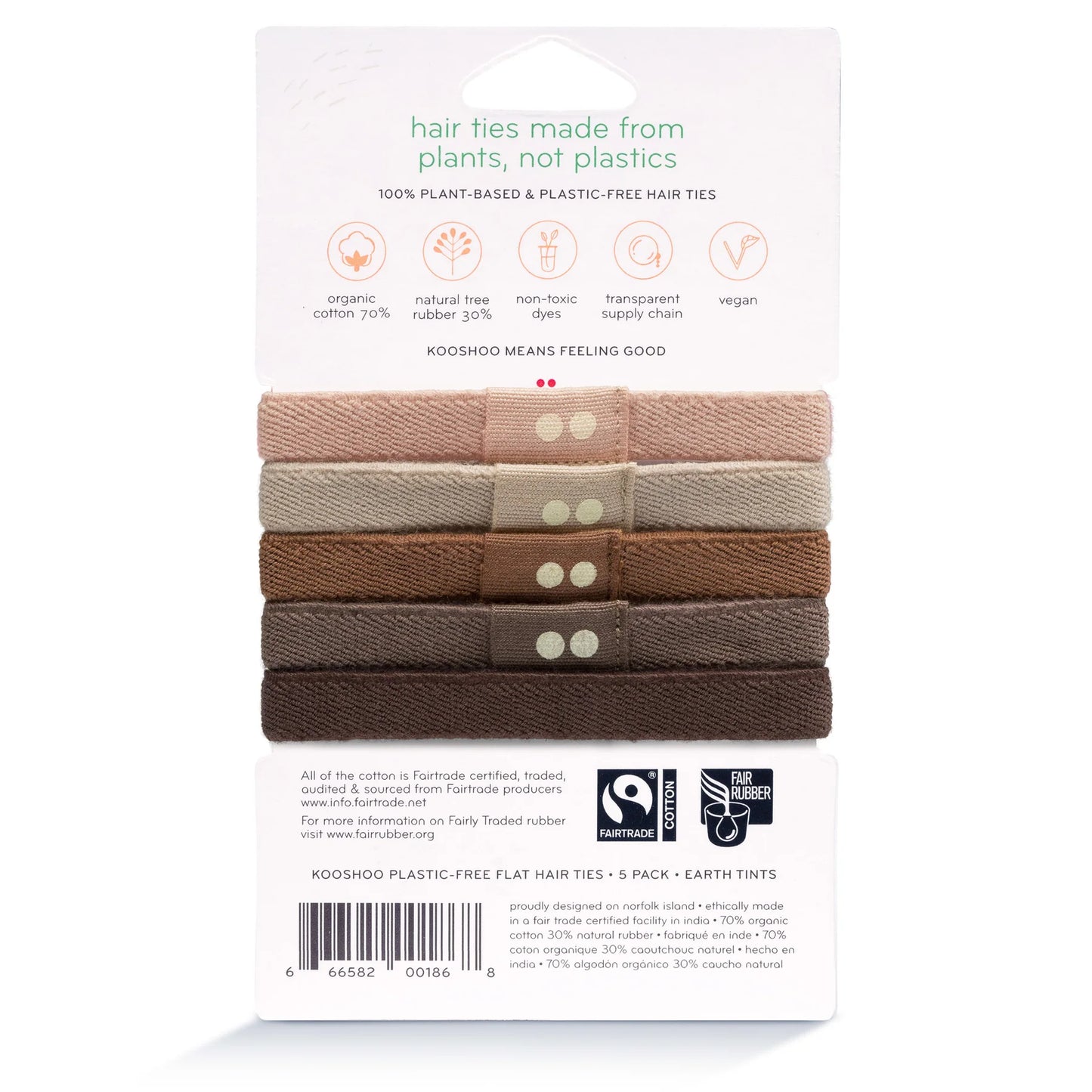 Kooshoo Organic Hair Ties - Earth Tints