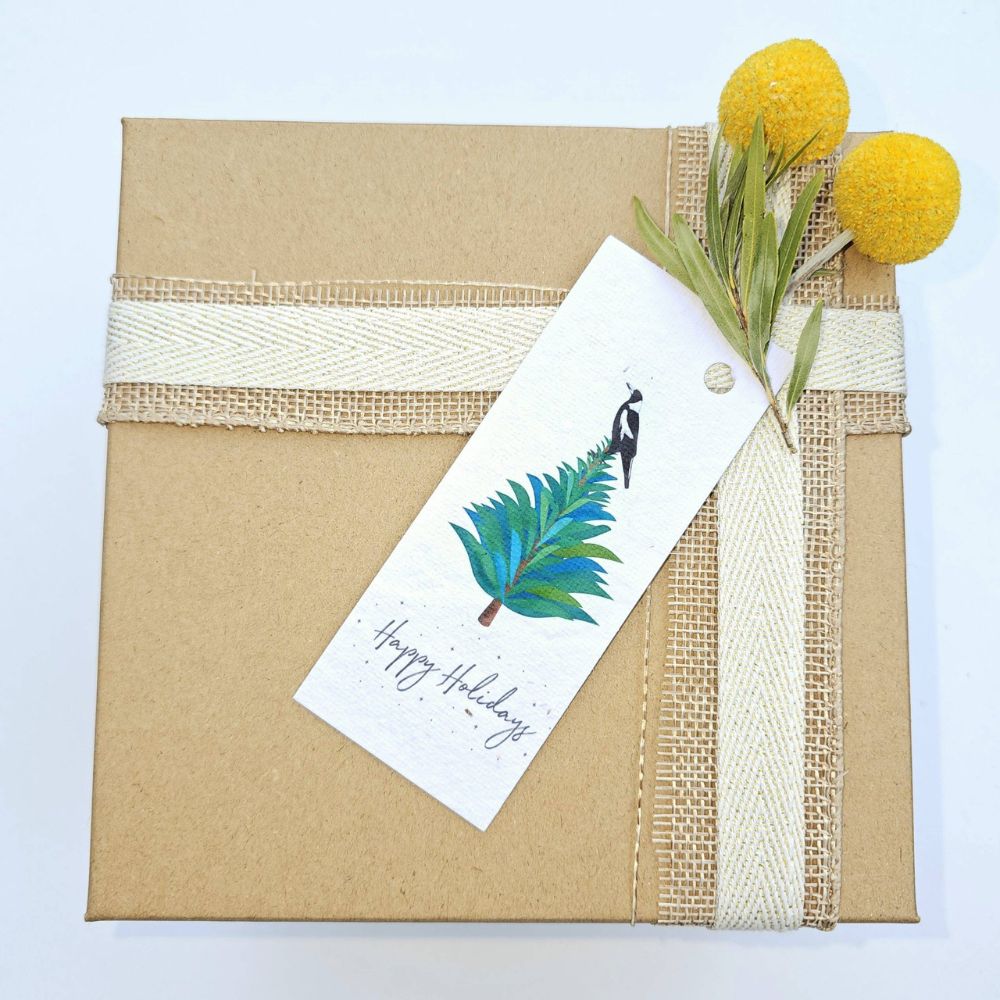 Native Seed Box Christmas Tree Native Bird Plantable Gift Tag - single