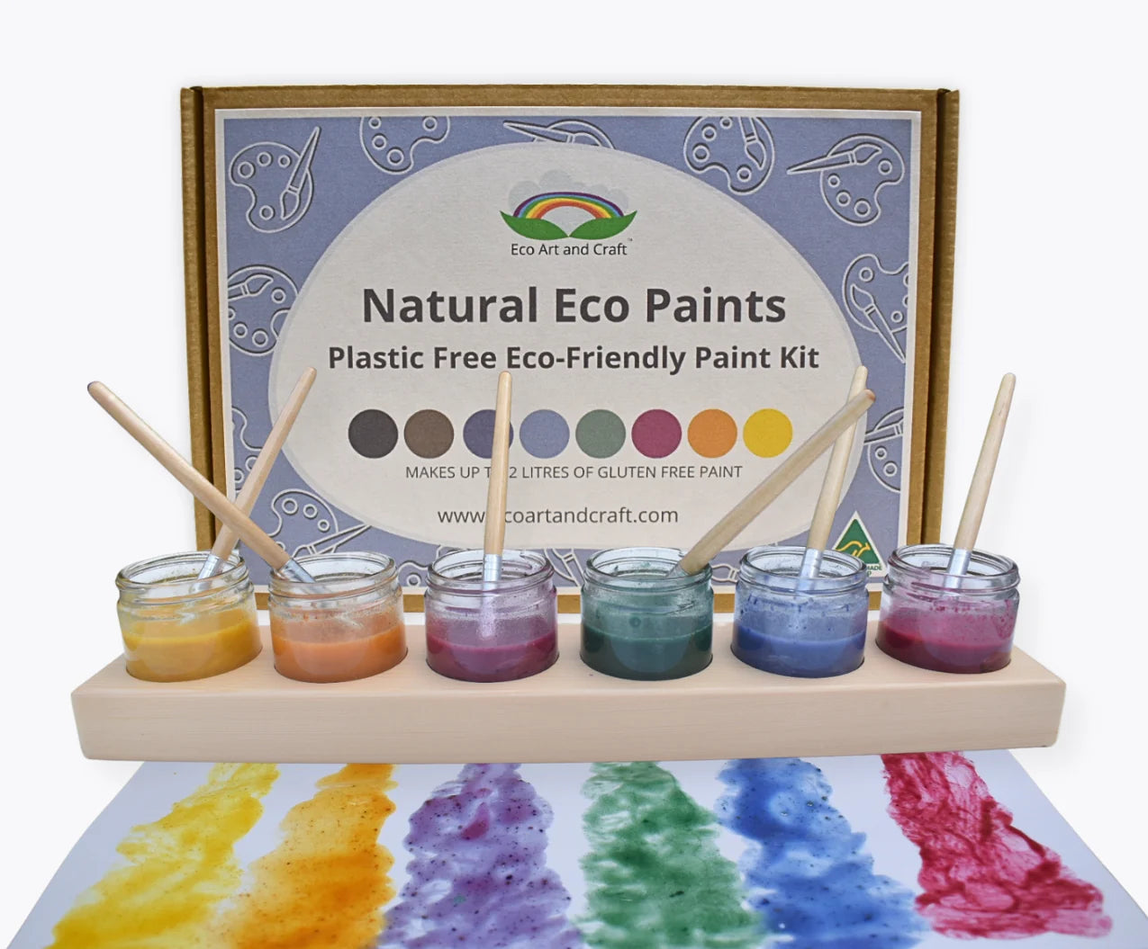 Eco Art And Craft Natural Eco Paint Kit - 8 paint colours