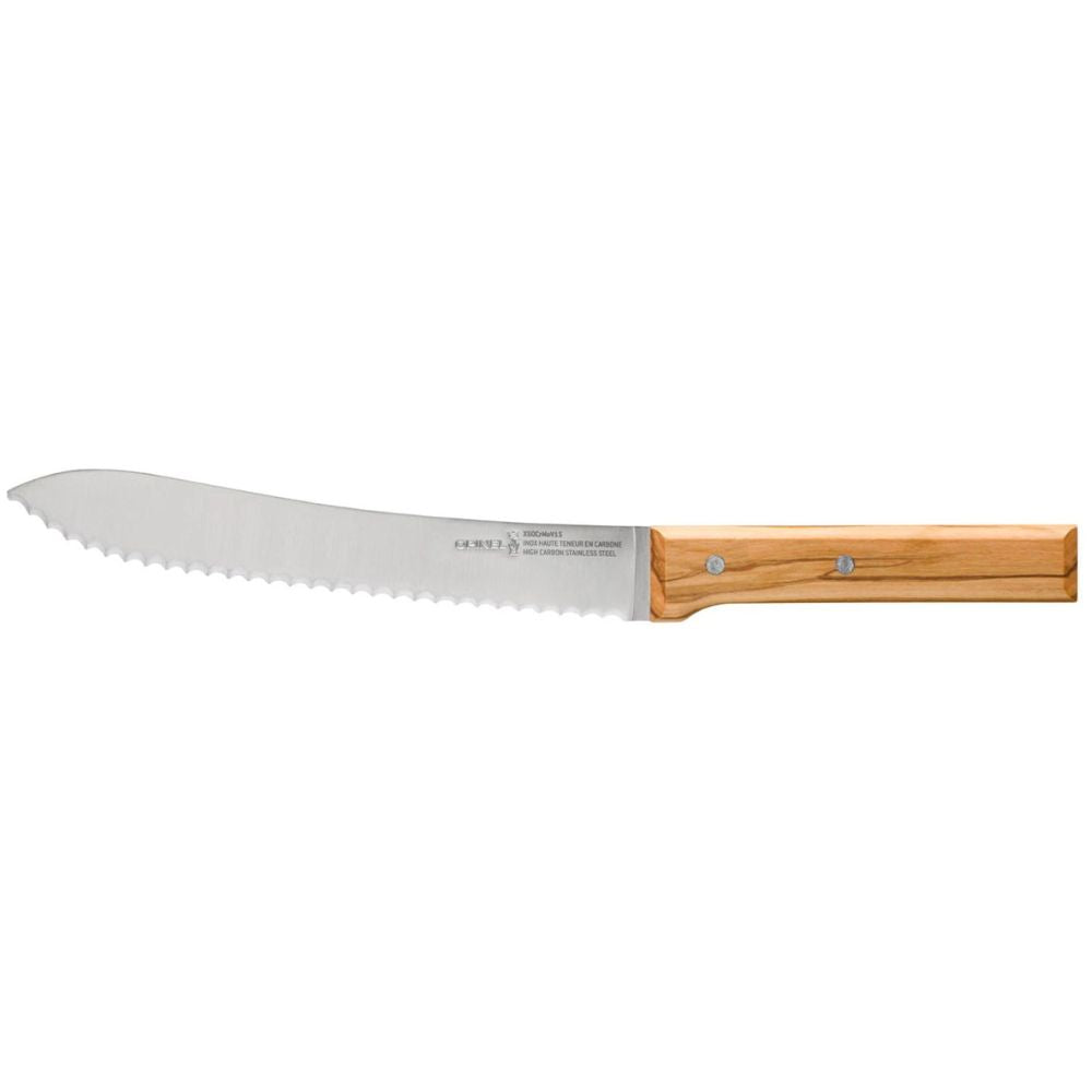 Opinel Parallele No.116 Stainless Steel Bread Knife - Olive