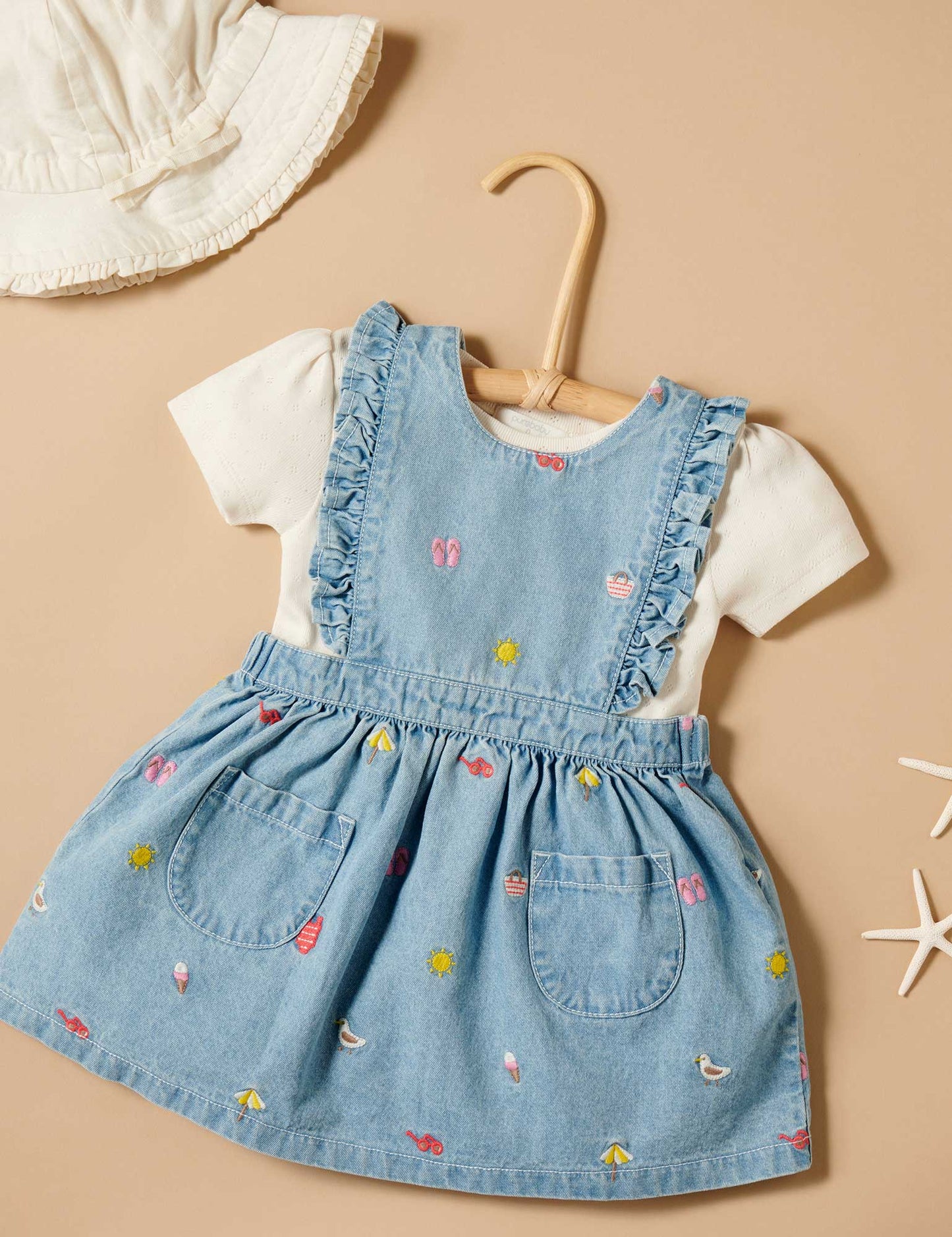 Purebaby Embroidered Pinnie - Seaside