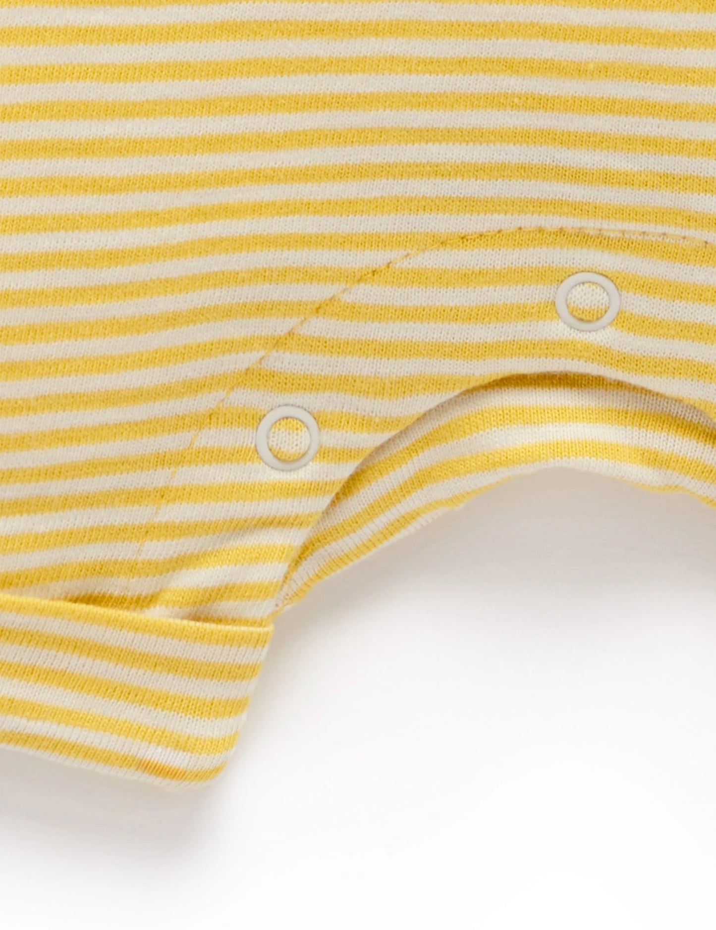 Purebaby Striped Short Growsuit - Pineapple Mini Stripe