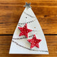 Paper Boat Press Christmas Hanging Earrings - Red Spotty Star