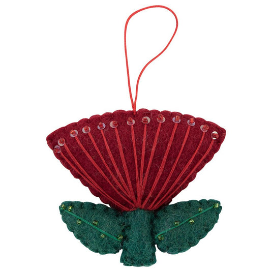 Fairtrade Felt Christmas Decoration - Pohutakawa Flower