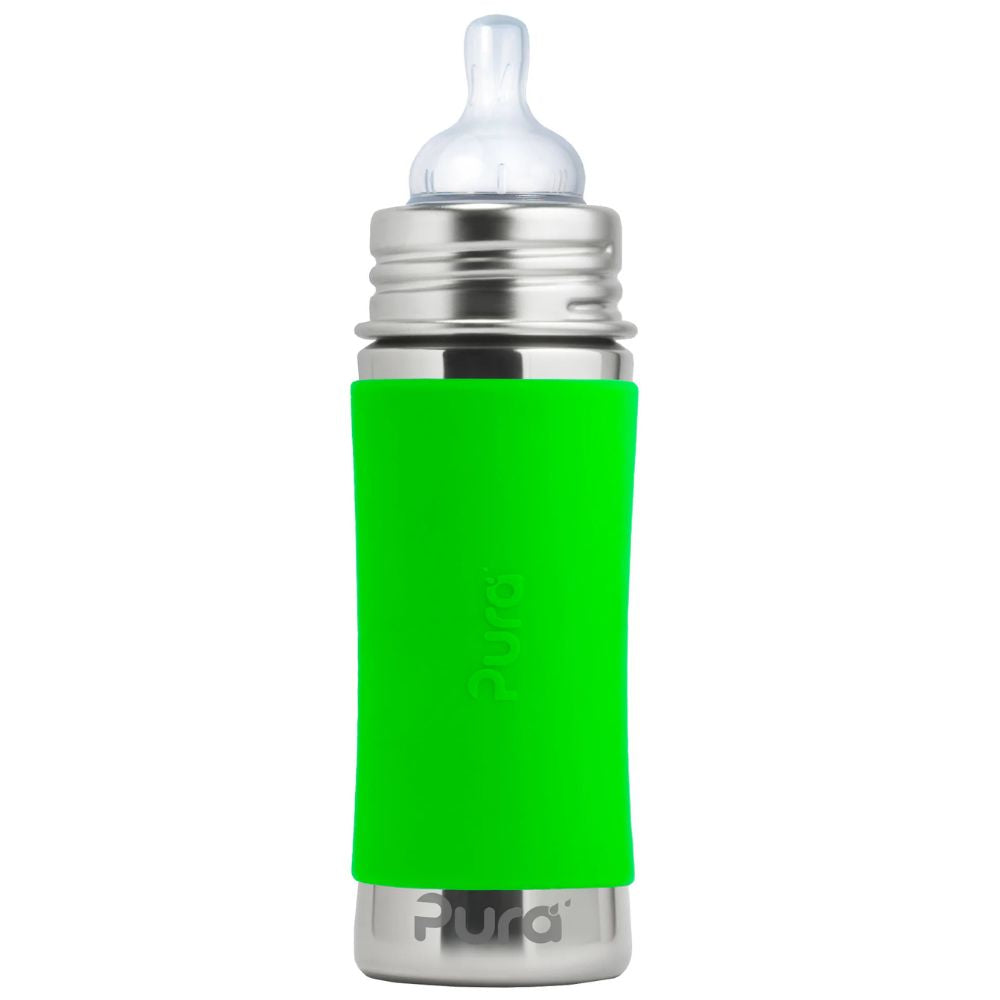 Pura Kiki Stainless Steel Infant Bottle 325ml - Green