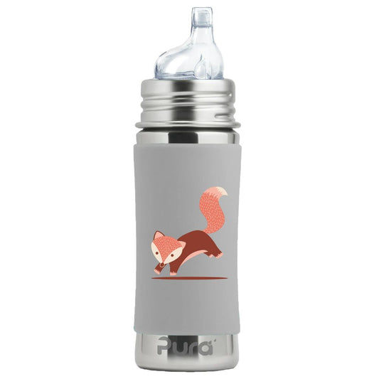 Pura Kiki Stainless Steel Sippy Bottle 325ml - Fox