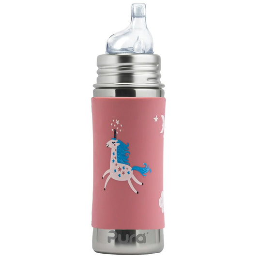 Pura Kiki Stainless Steel Sippy Bottle 325ml - Unicorn