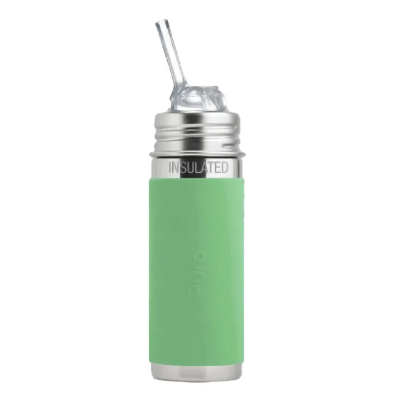 Pura Kiki Stainless Steel Kiddo Straw Bottle 325ml - Moss V2