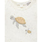 Purebaby Appliqued Bodysuit Driftwood Neppy Turtle