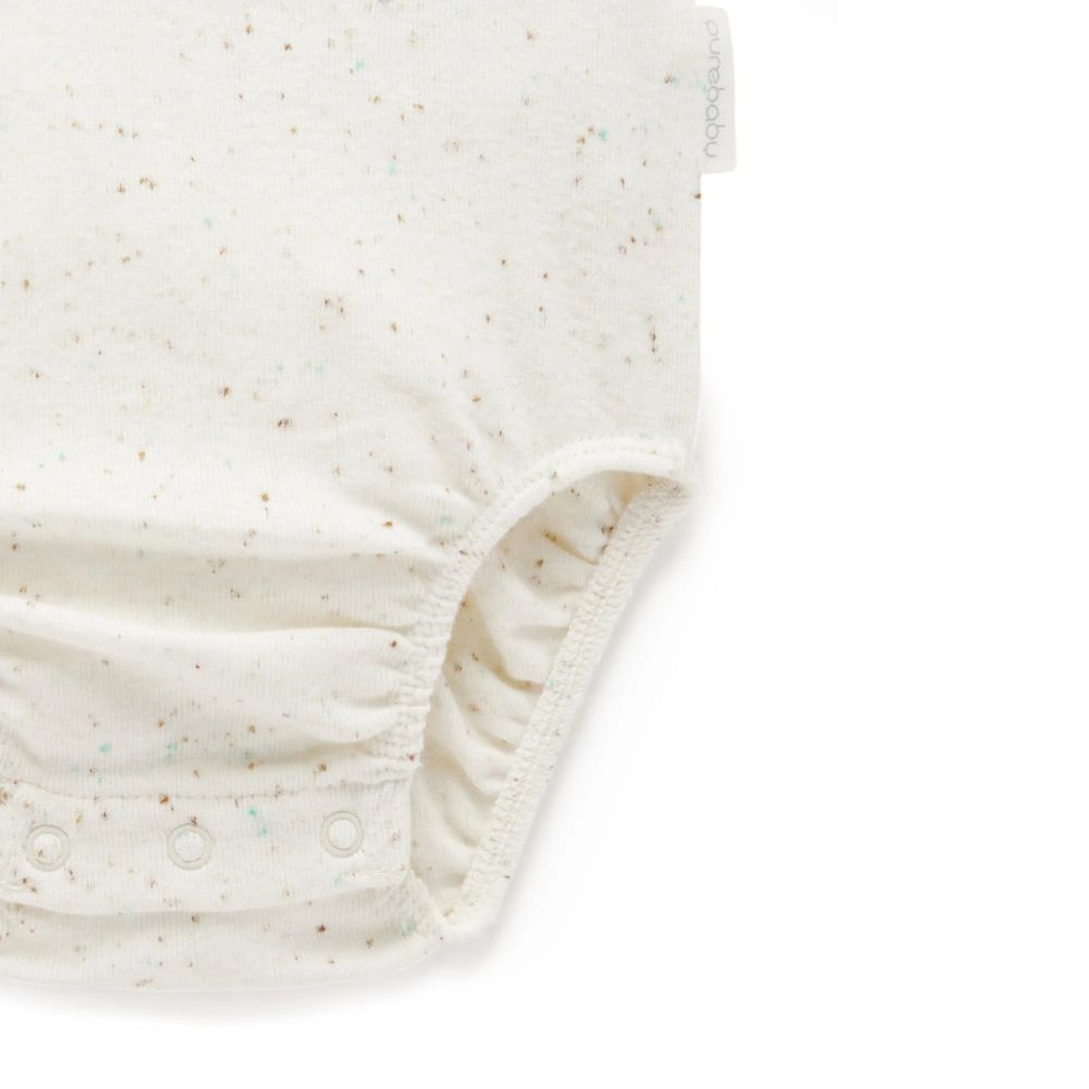 Purebaby Appliqued Bodysuit Driftwood Neppy Turtle