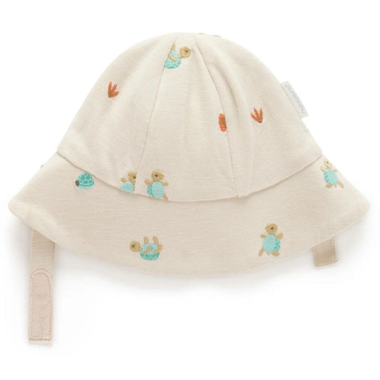 Purebaby Broderie Hat Turtle Broderie