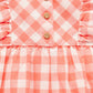 Purebaby Gingham Romper Coral Gingham