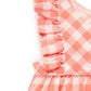 Purebaby Gingham Romper Coral Gingham