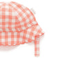 Purebaby Gingham Sun Hat - Coral