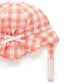 Purebaby Gingham Sun Hat - Coral