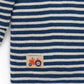 Purebaby Henley Waffle Top - Blueberry Stripe