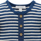 Purebaby Henley Waffle Top - Blueberry Stripe