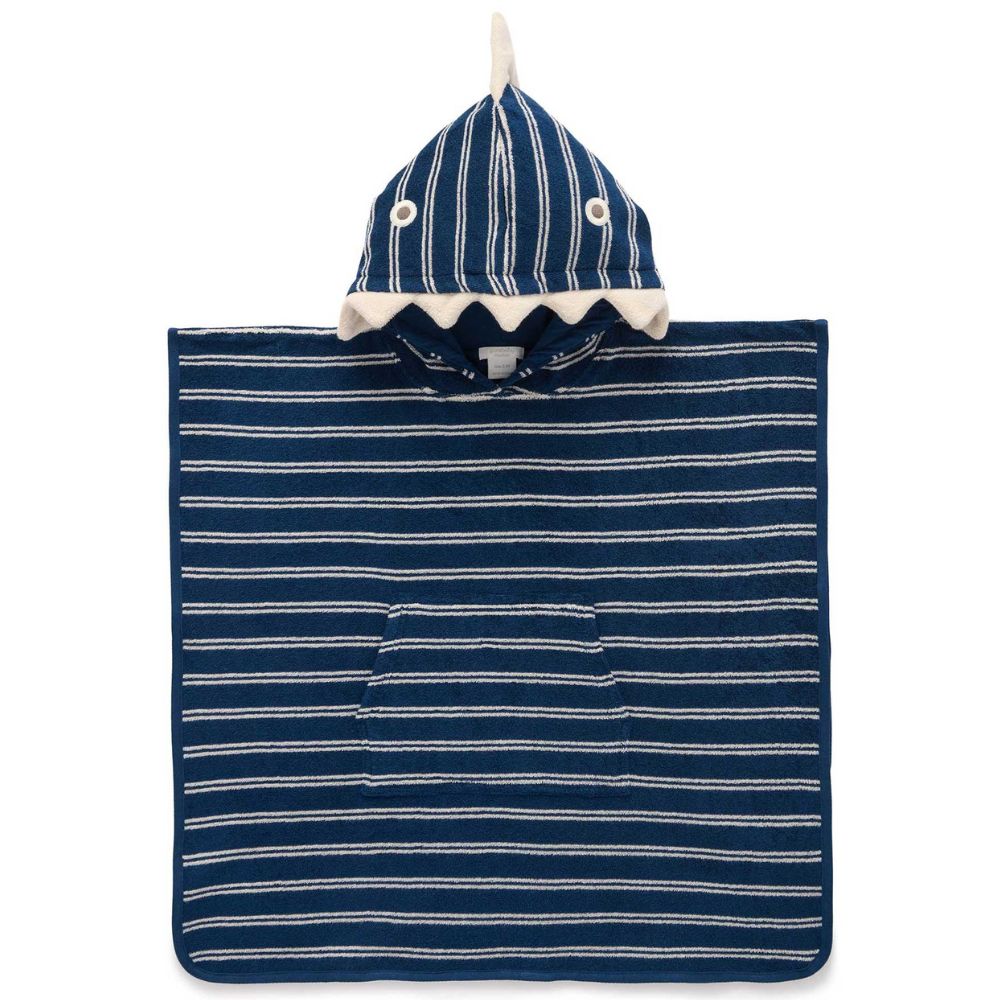 Purebaby Organic Cotton Terry Hooded Towel - Marine Stripe