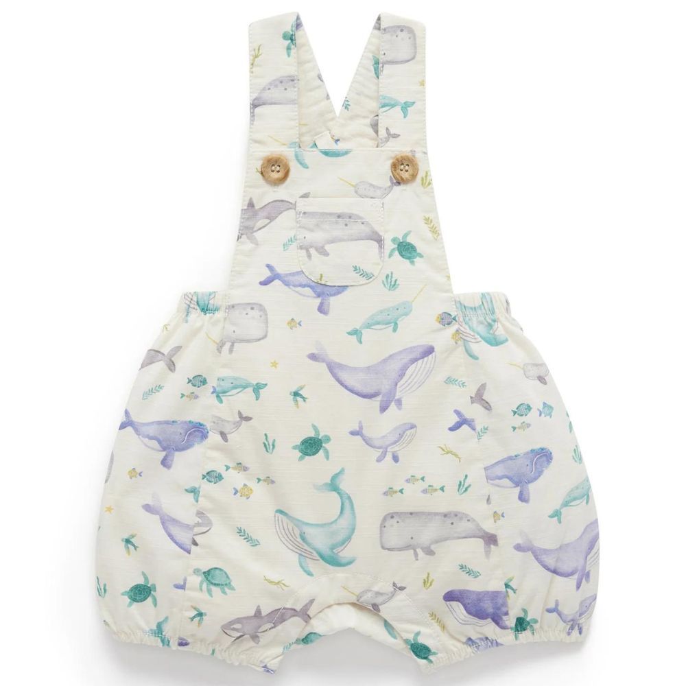 Purebaby Short Leg Overalls - Whale