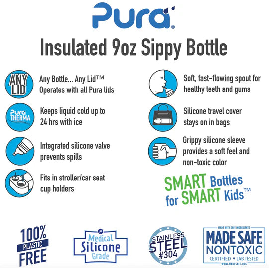 Pura Kiki Insulated Sippy Bottle 260ml - Unicorn V2