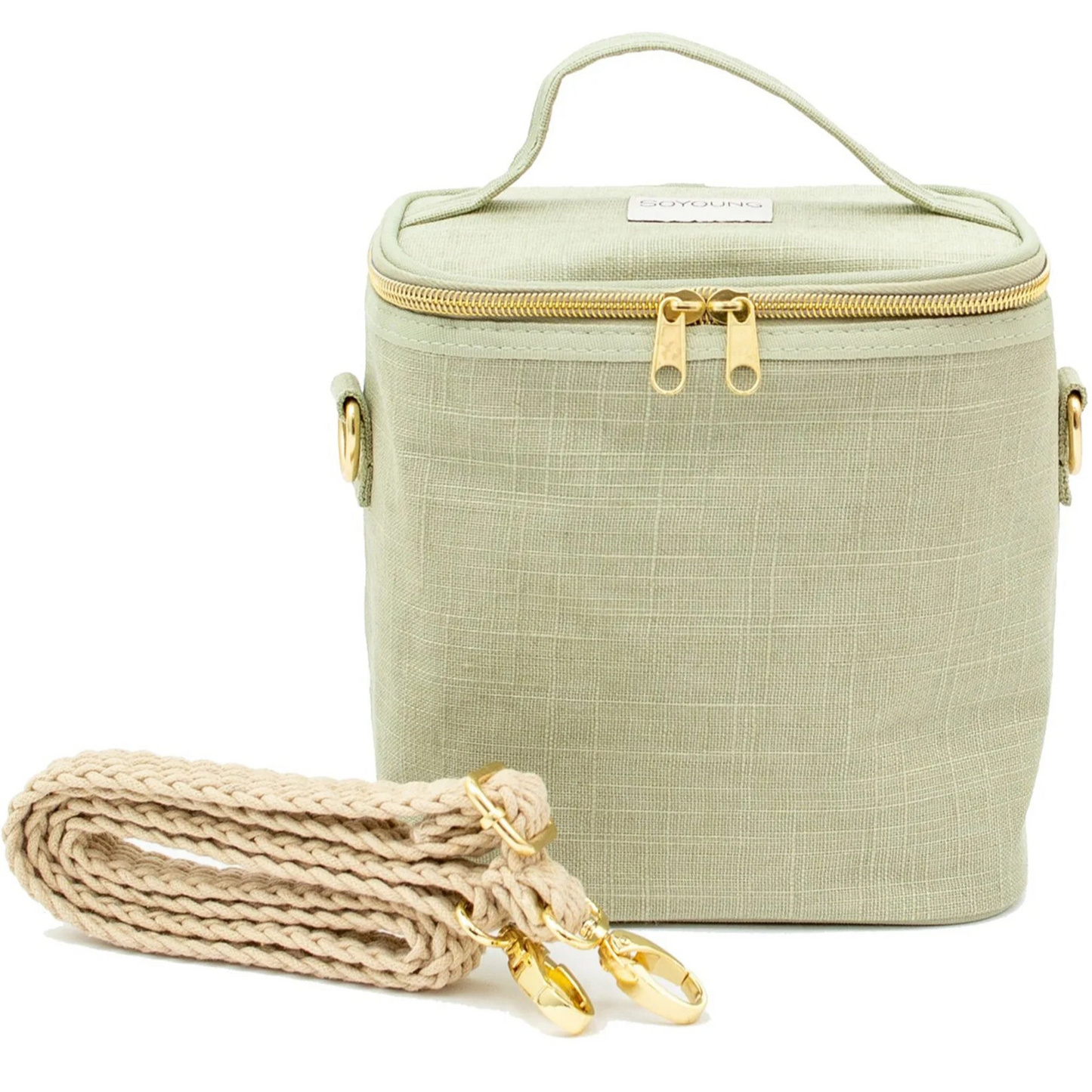 SoYoung Petite Linen Insulated Lunch Cooler Bag