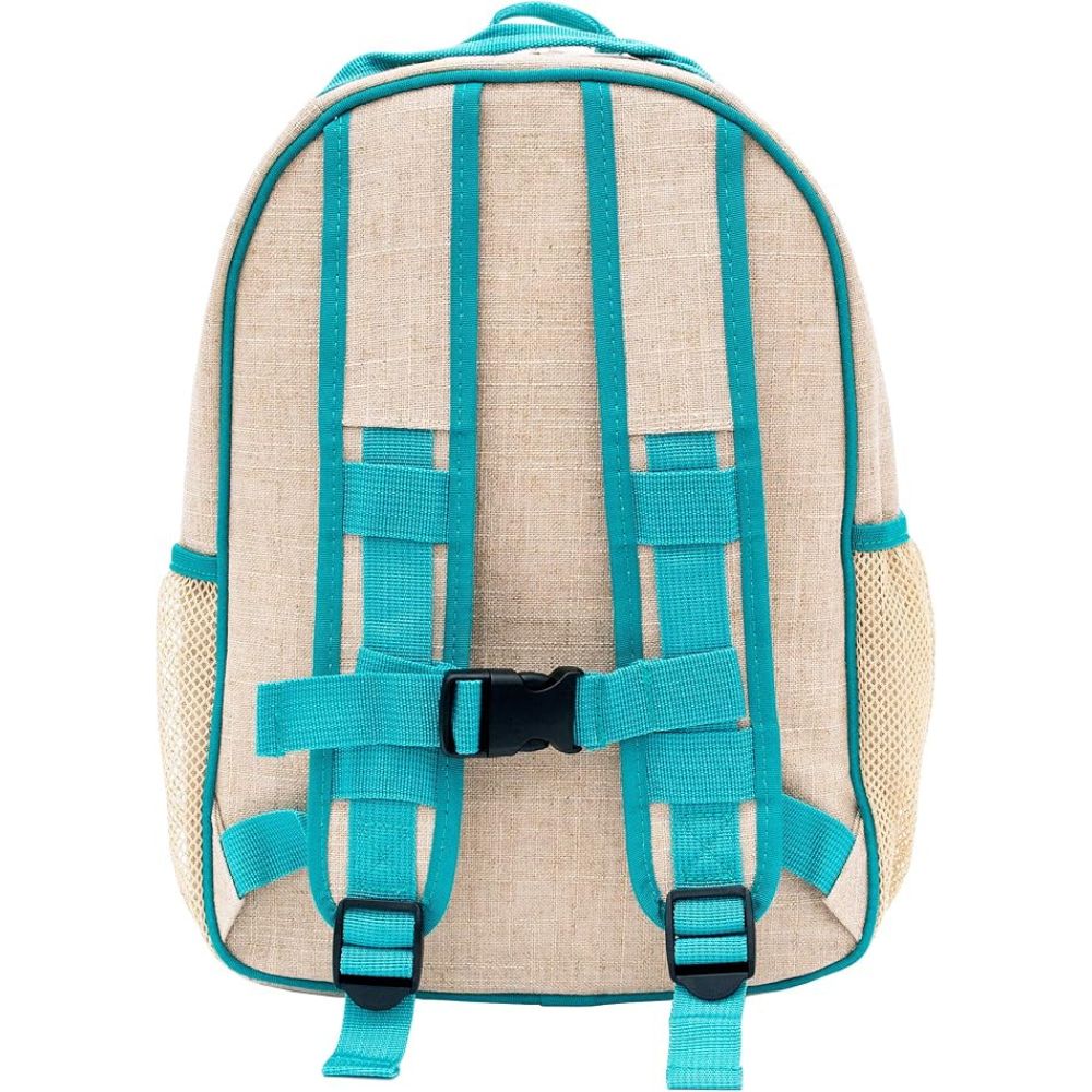 SoYoung Raw Linen Toddler Backpack - Teal Narwhal