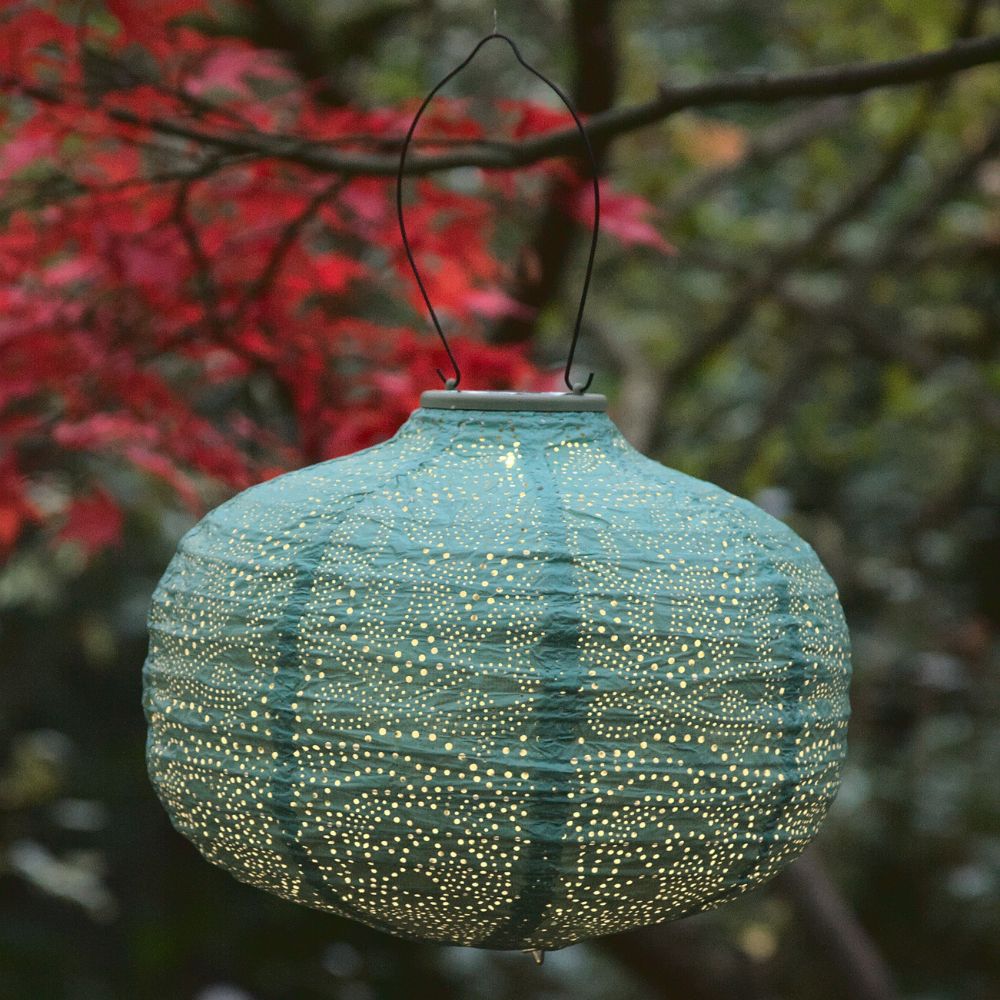 Lumina Outdoor LED Solar Lantern - Teal Pumpkin