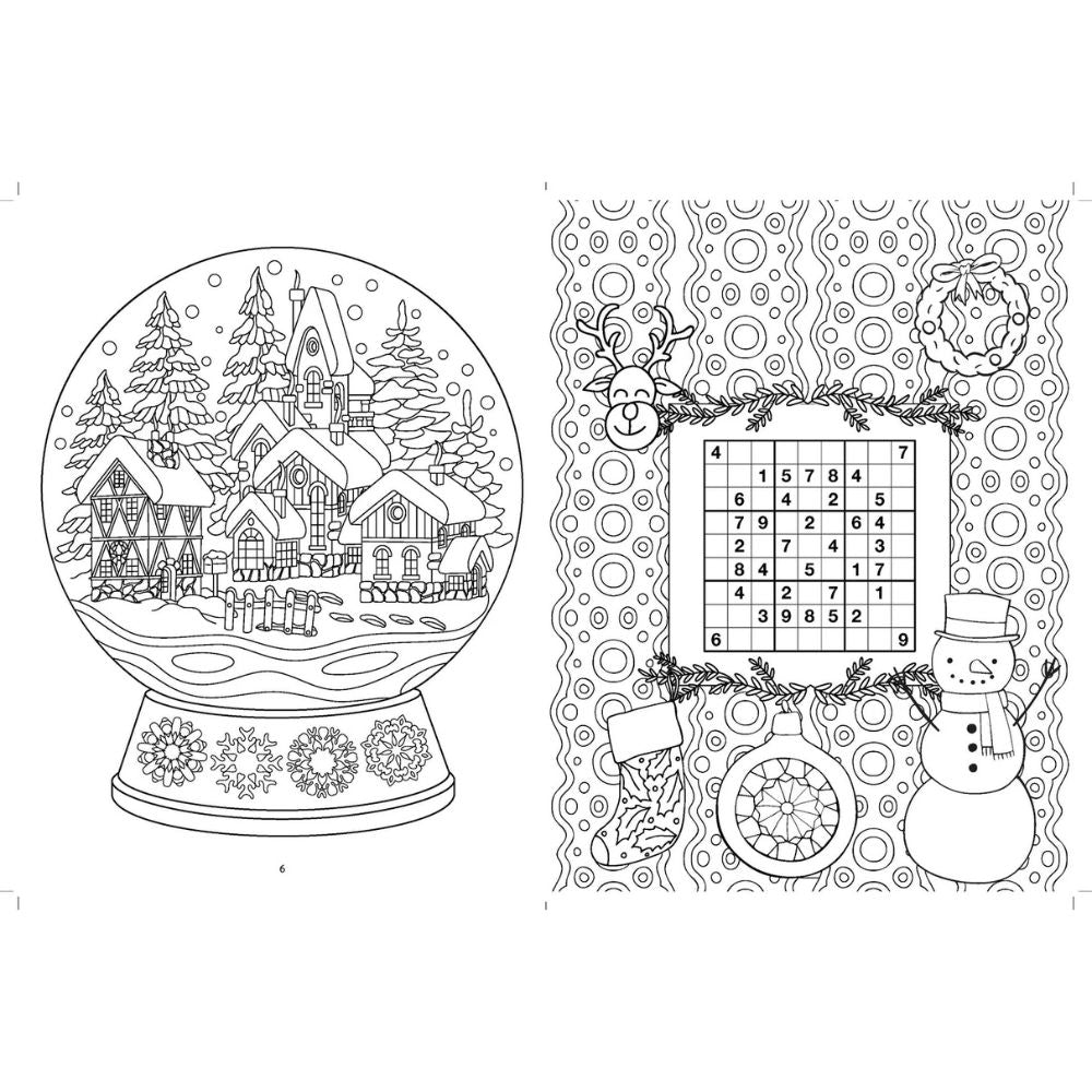 Christmas Mixed Puzzles & Colouring