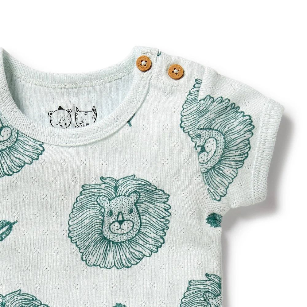 Wilson & Frenchy Organic Cotton Pointelle Bodysuit - Little Lion