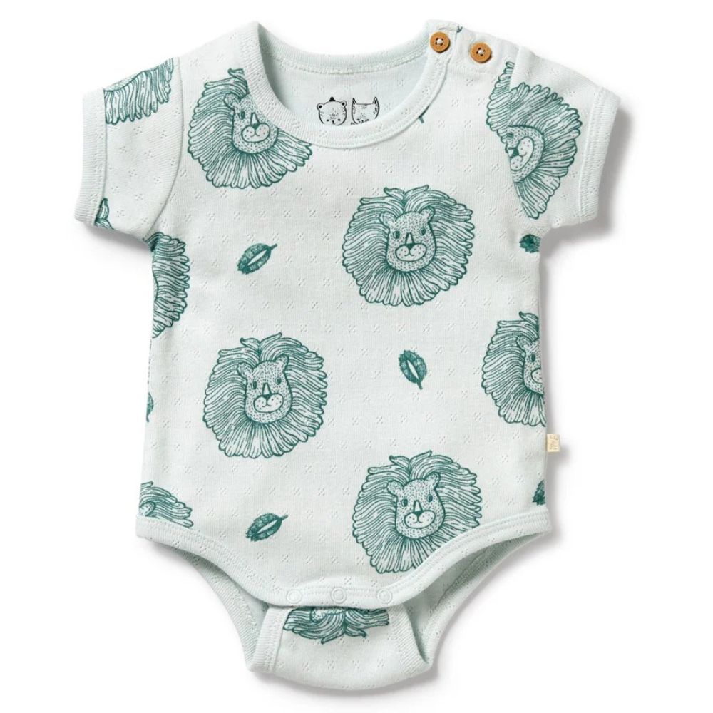 Wilson & Frenchy Organic Cotton Pointelle Bodysuit - Little Lion