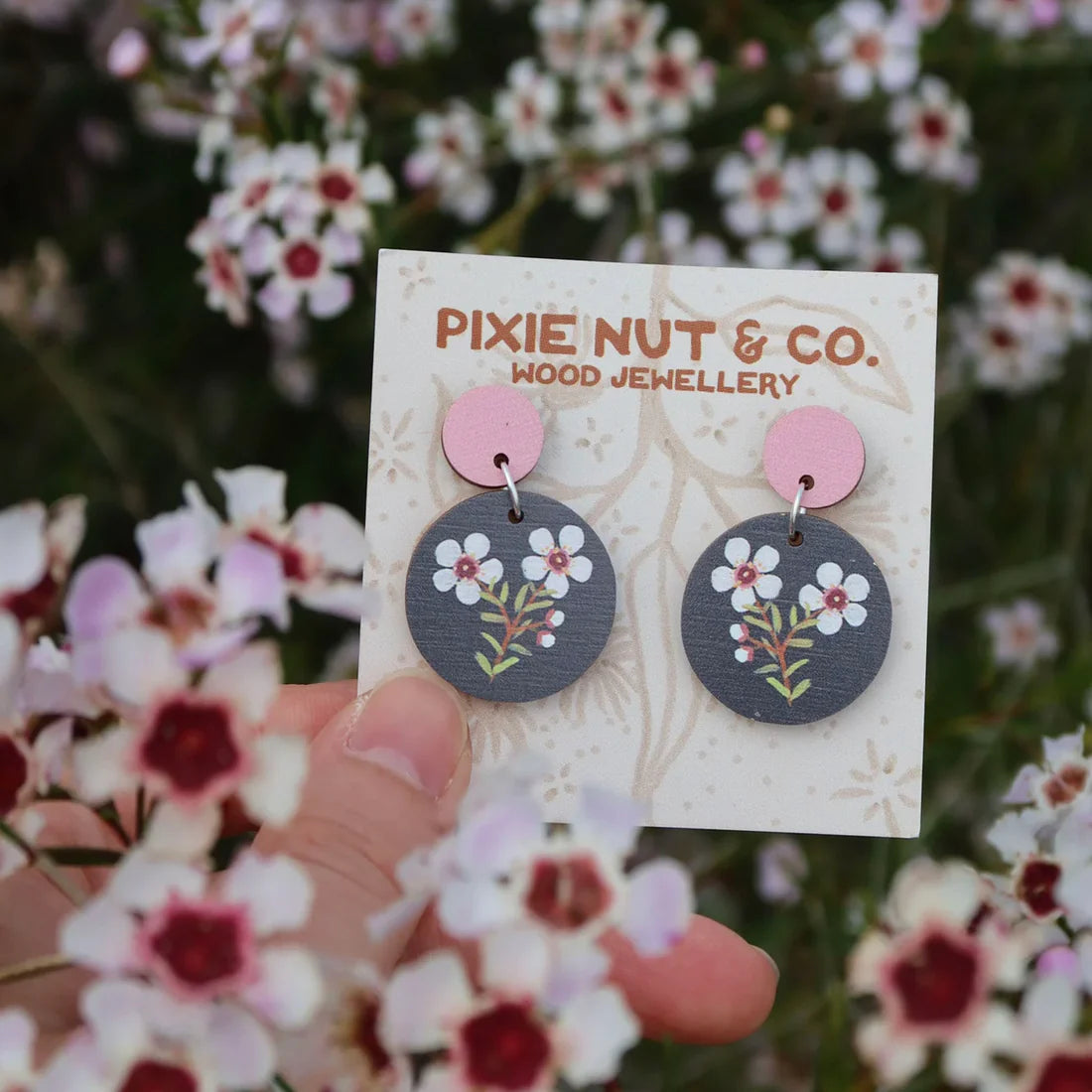 Pixie Nut and Co Geraldton Wax Earrings