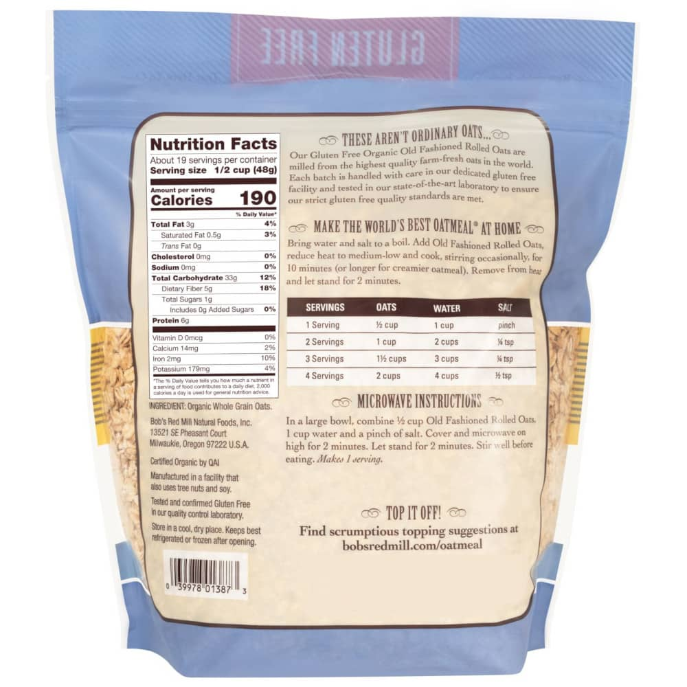 Bob's Red Mill Rolled Oats Pure Wheat Free 907g