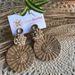 Casa Bonita Handwoven Gold Plated Iraca Palm Flower Earrings