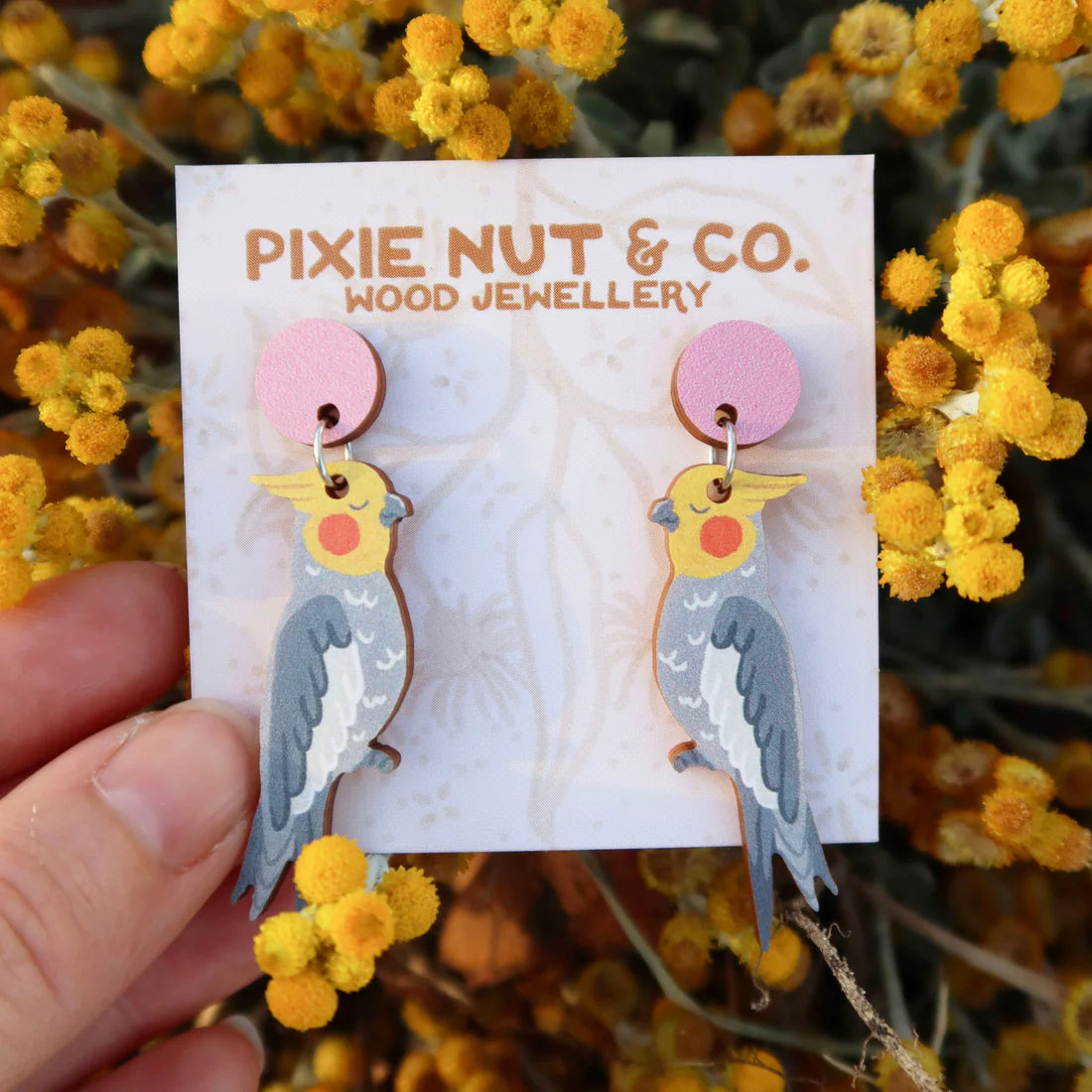 Pixie Nut & Co. Earrings - Cockatiel